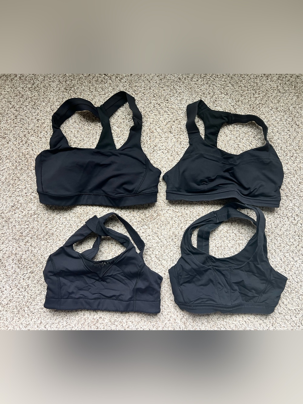 Lululemon Black Sports Bras, Bundle of 4